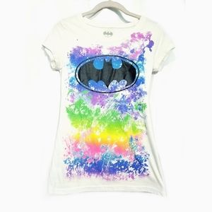 Neon Paint Splattered Batman Tee - Size M